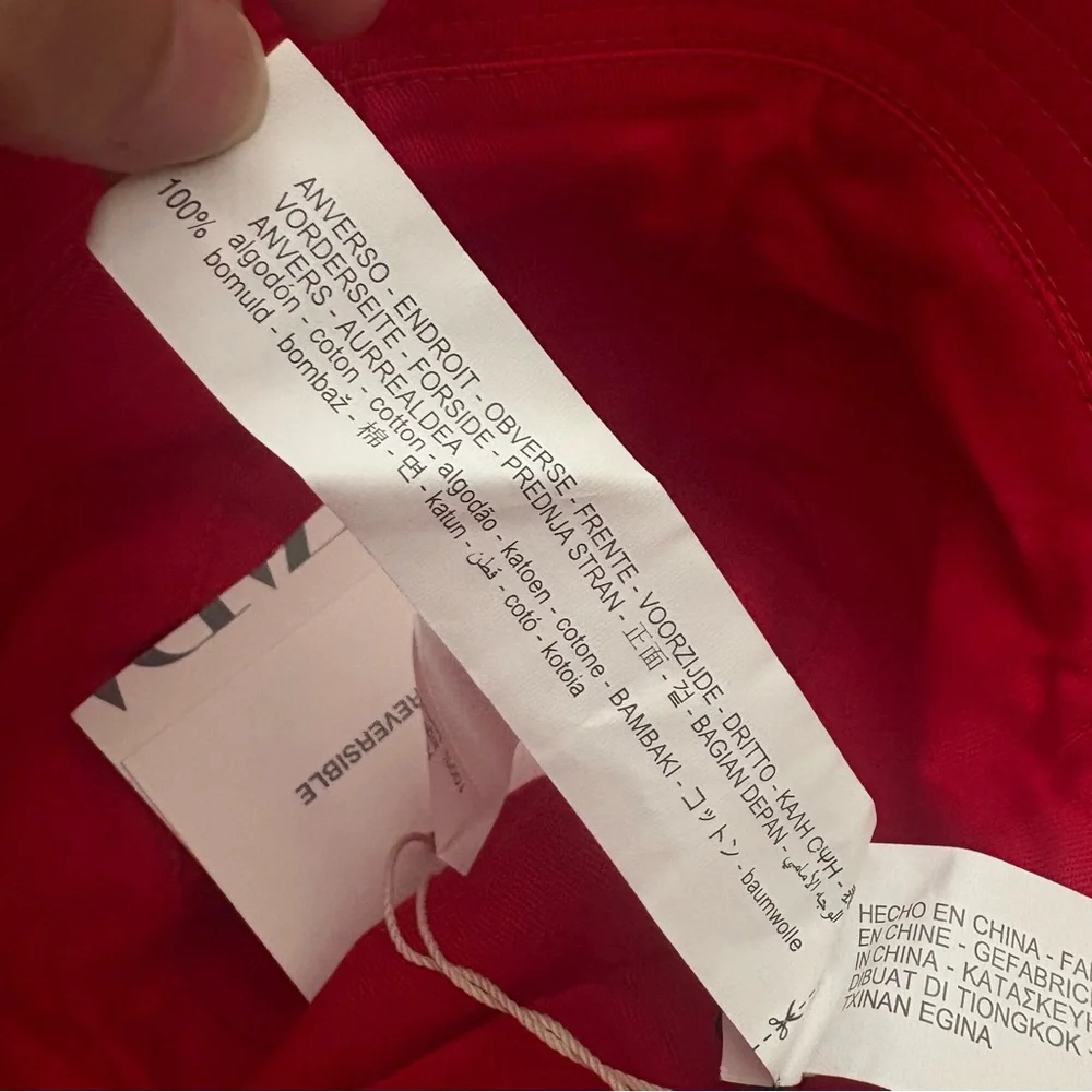 NWT Zara Kids NEW Malibu Reversible Blue, Red and White Bucket Hat Embroidered